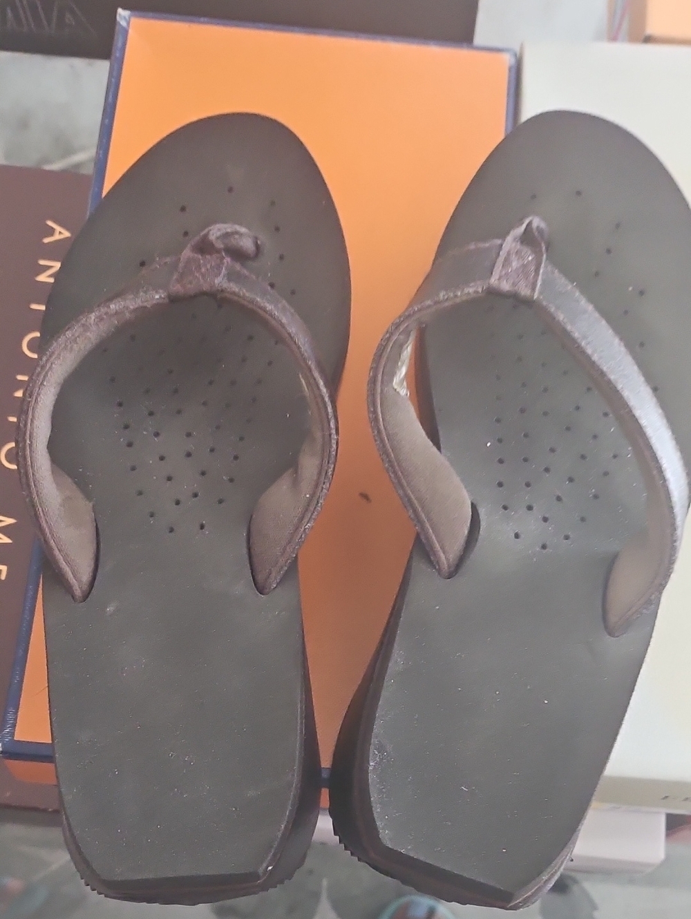 Women’s Black Wedge Thong Sandals with Comfortable Straps